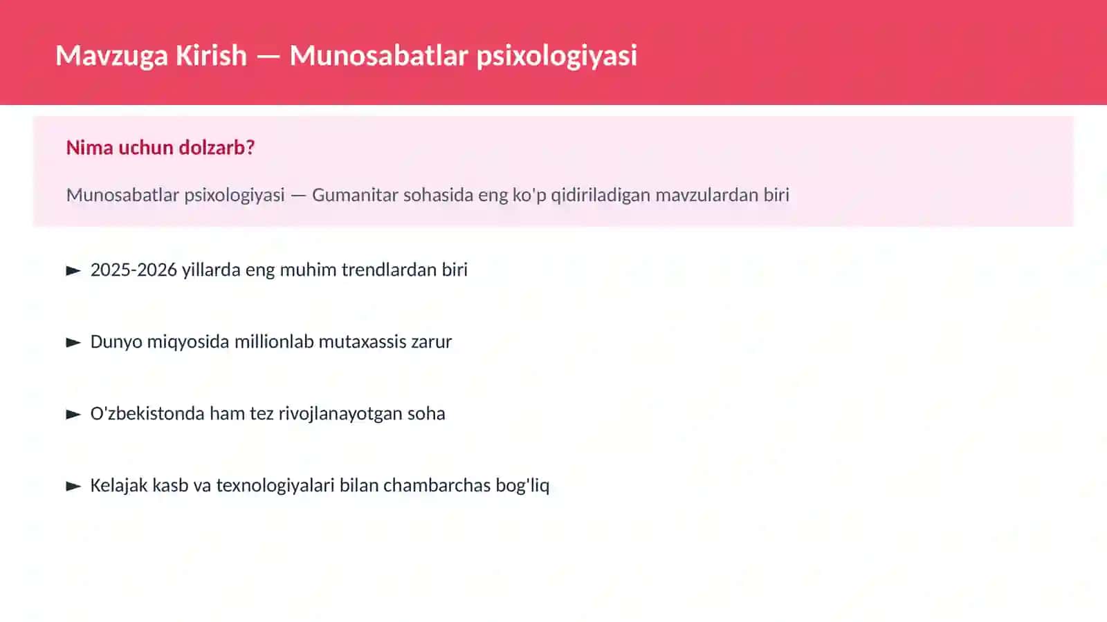Munosabatlar psixologiyasi 2