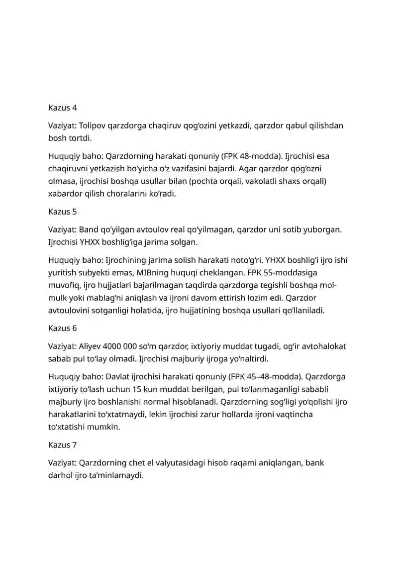 Davlat ijrochisi kazuslari: huquqiy tahlil (kengaytirilgan) 2