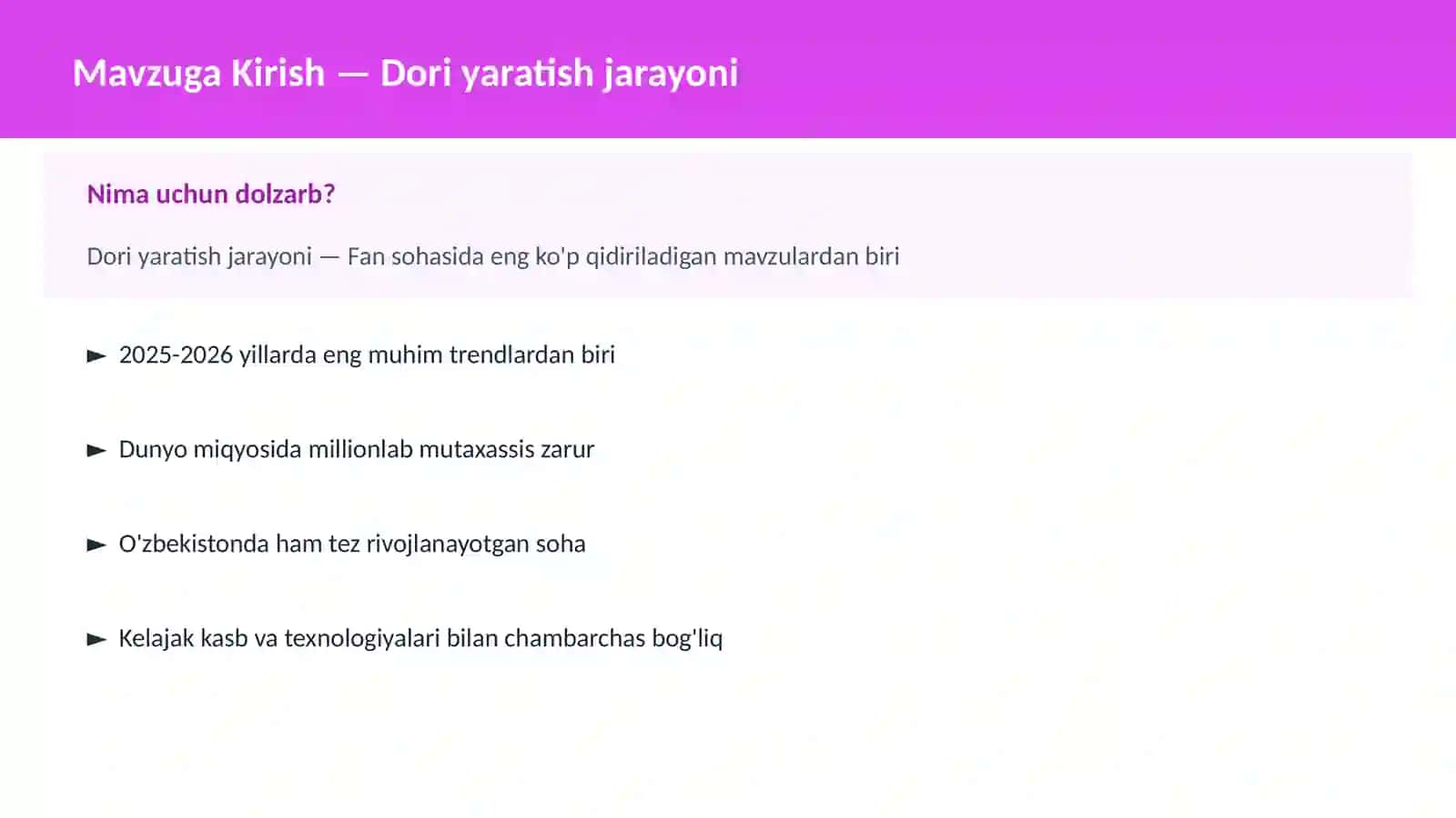 Dori yaratish jarayoni 2