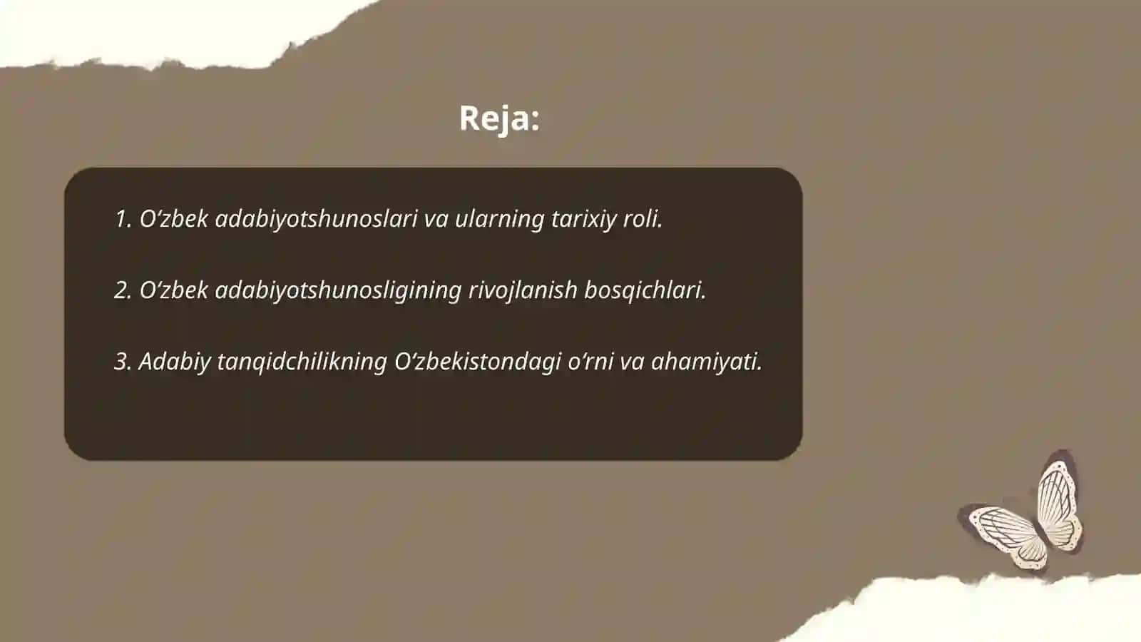 O'zbek adabiyotshunoslari va ularning fan rivojida tutgan o'rni 2