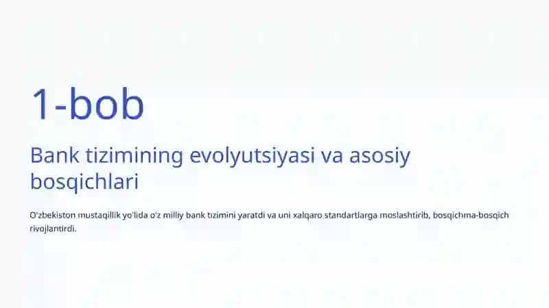 O'zbekistonning moliyaviy inqilobi 2