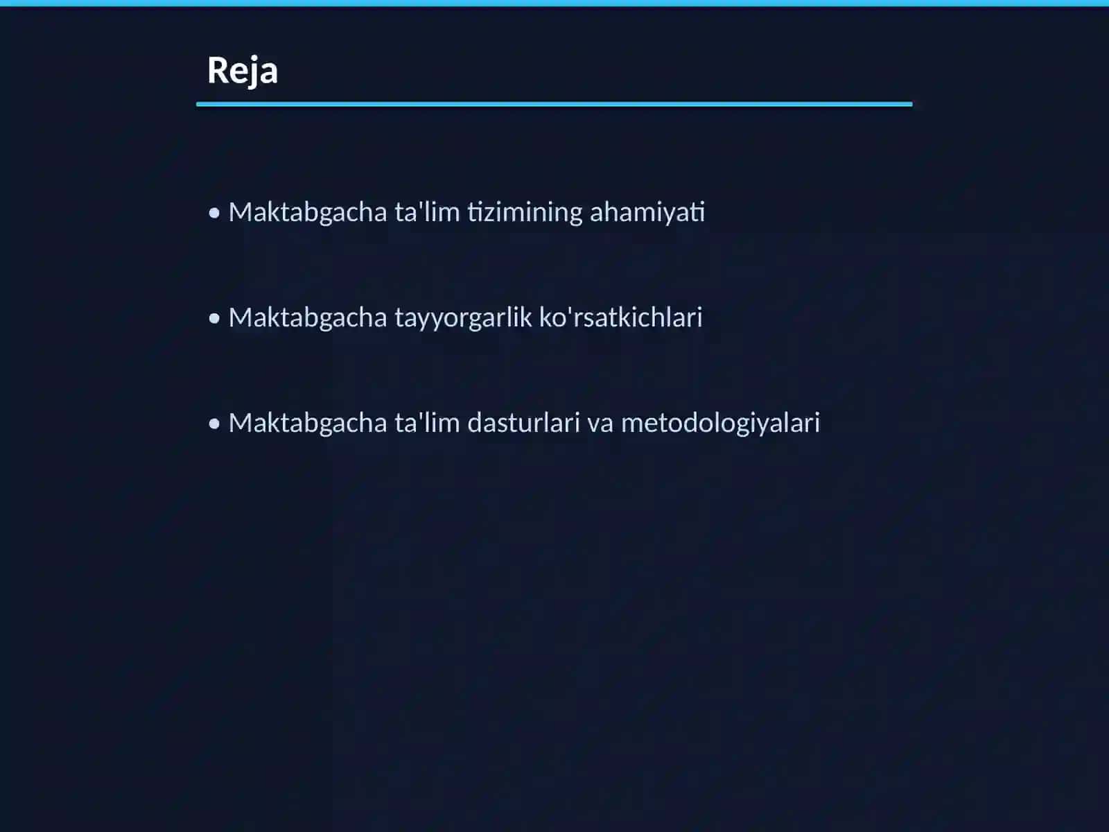 Maktabgacha tayyorgarlikning umumiy koʻrsatkichlari 2