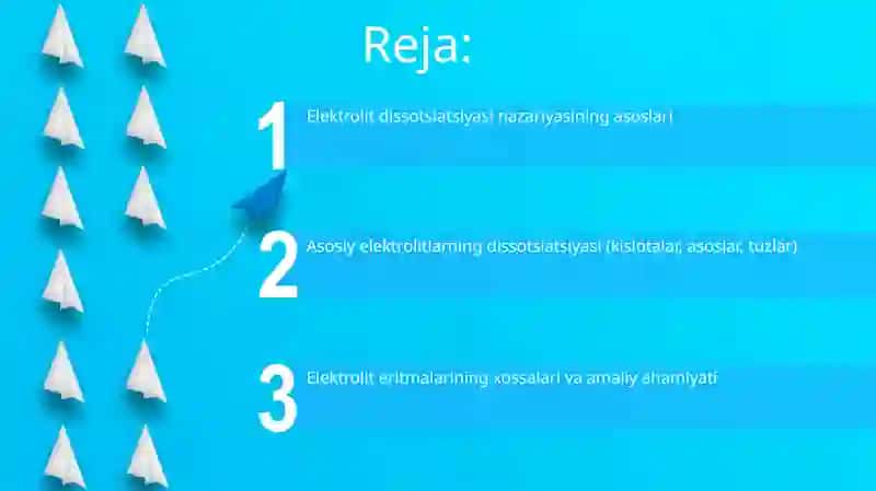 Elektrolitlar dissotsilanish nazariyasi 2