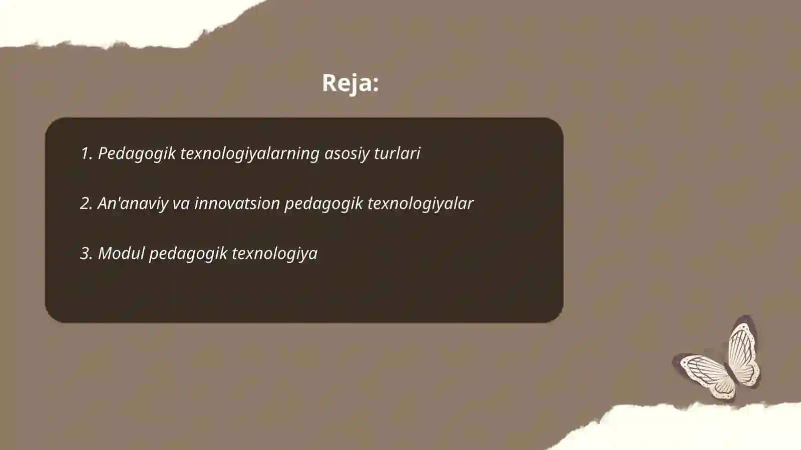 Pedagogik texnologiyalarning klassifikatsiyasi 2