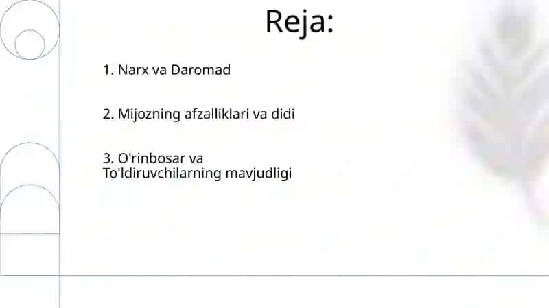 Talab va miqdorga ta'sir qiluvchi omillar 2