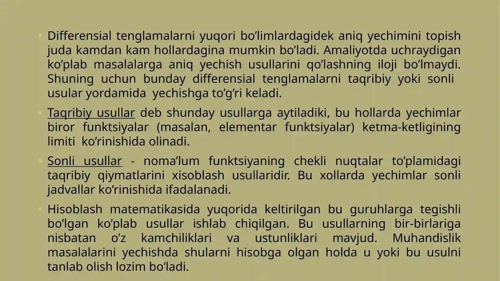 Differensial tenglamalarni taqribiy yechish usullari 2