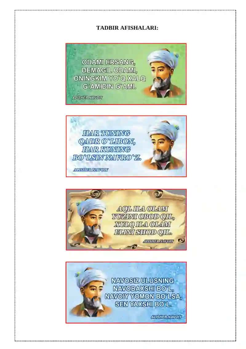 TADBIR SSENARIY "NAVOIY YOD-ILA YASHAYMIZ MUDOM!" 2