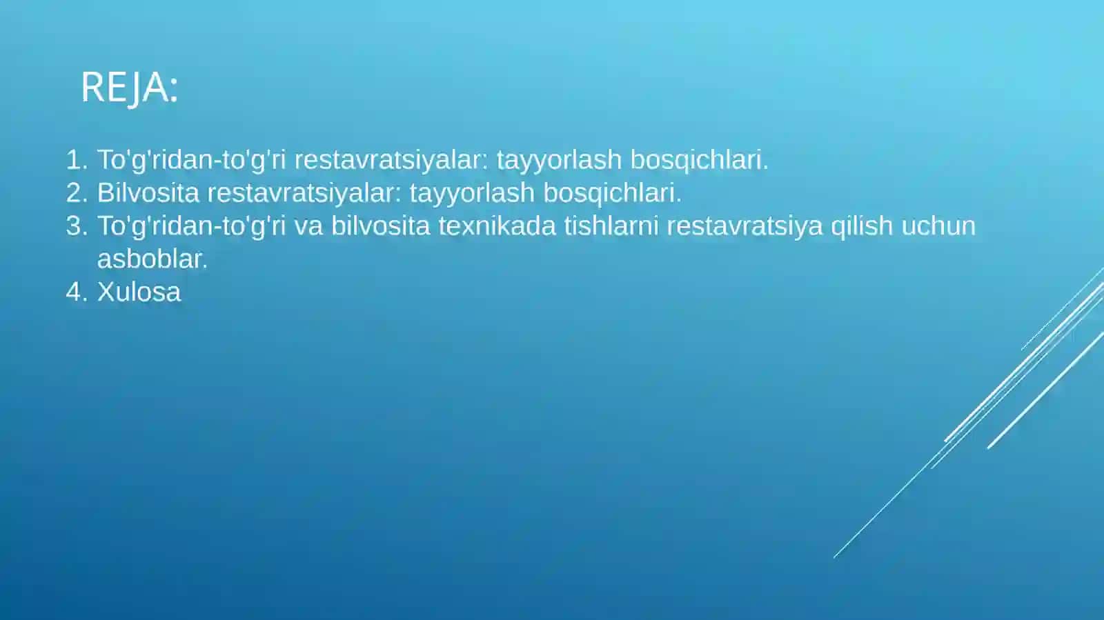 Bevosita va bilvosita usulda restavratsiya 2