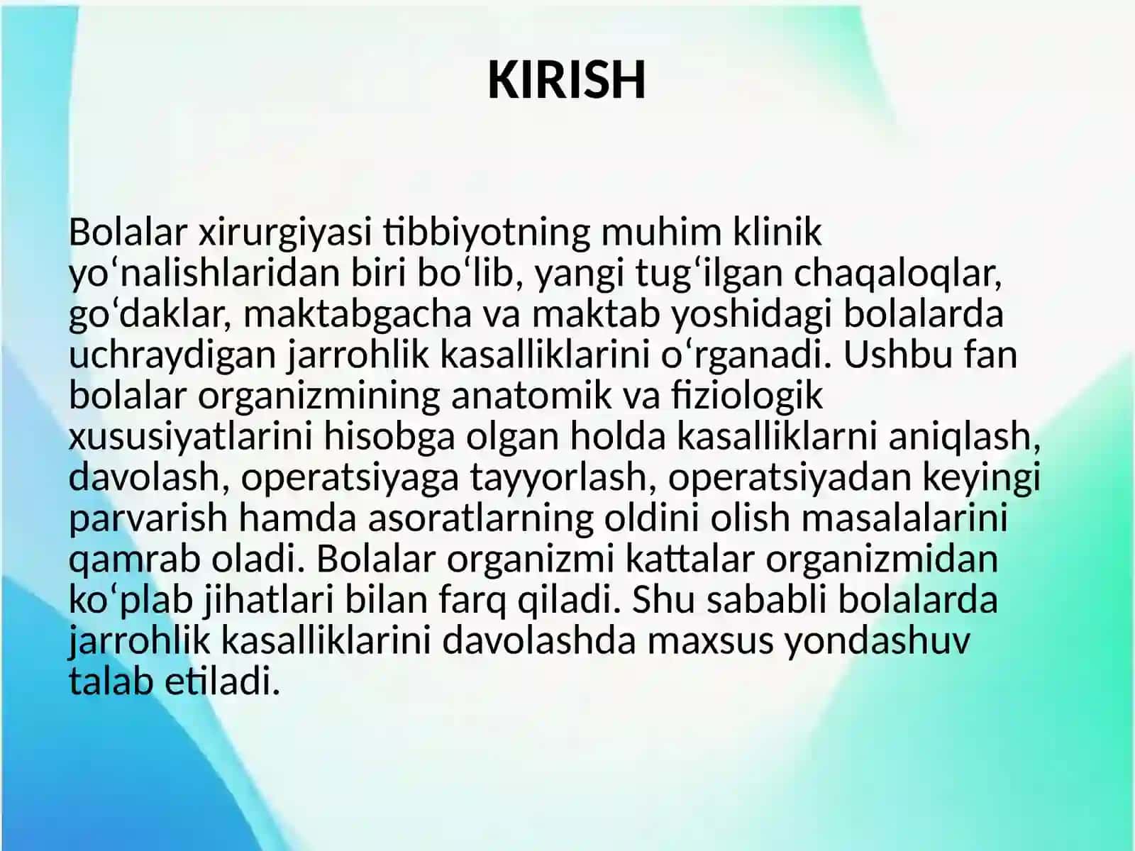 Bolalar xirurgiyasi 2