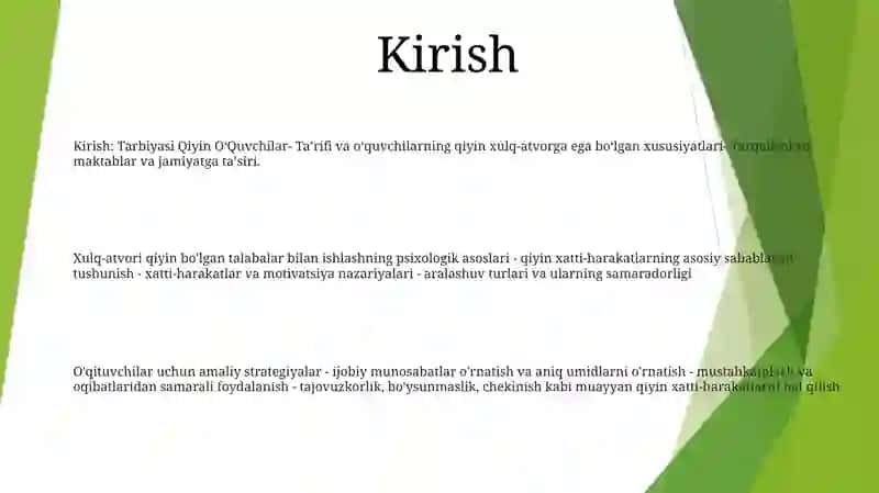 Tarbiyasi Qiyin OʻQuvchilar Bn Ishlashning Psixologik Asoslari 2
