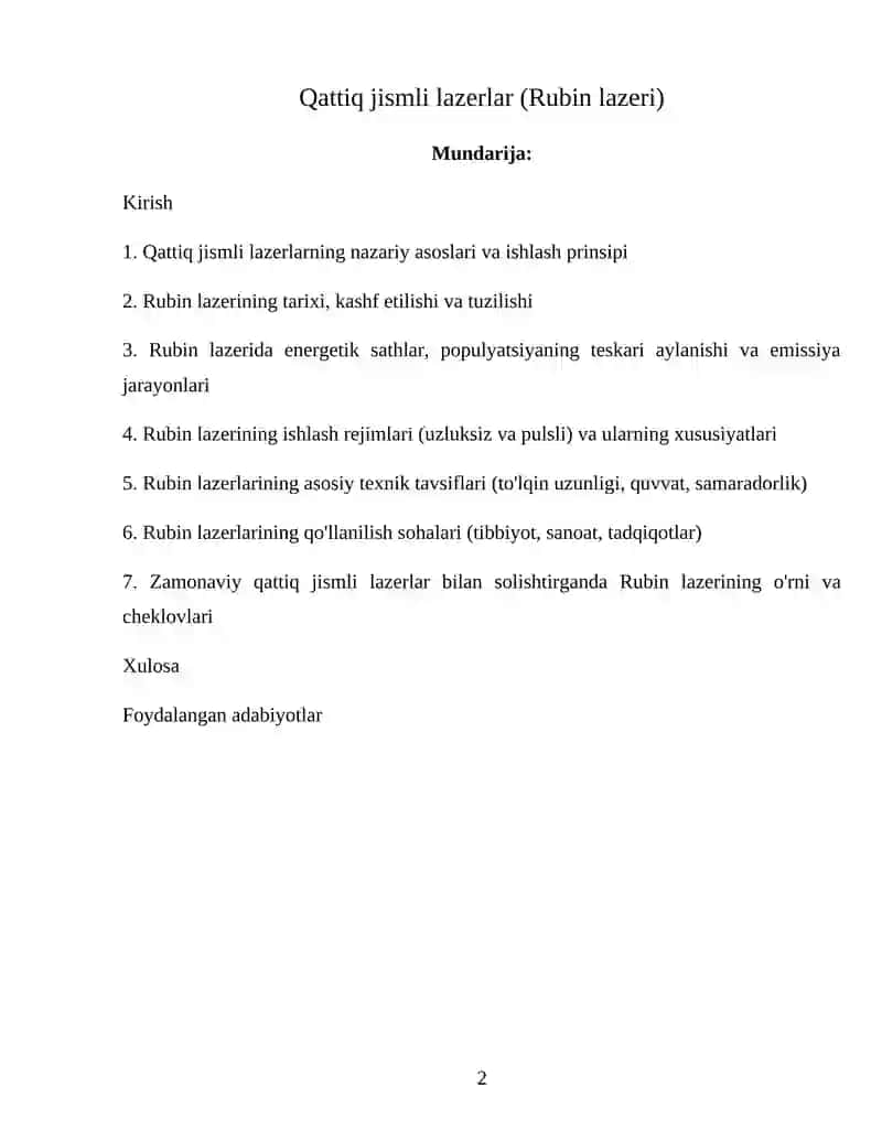 Qattiq jismli lazerlar 2