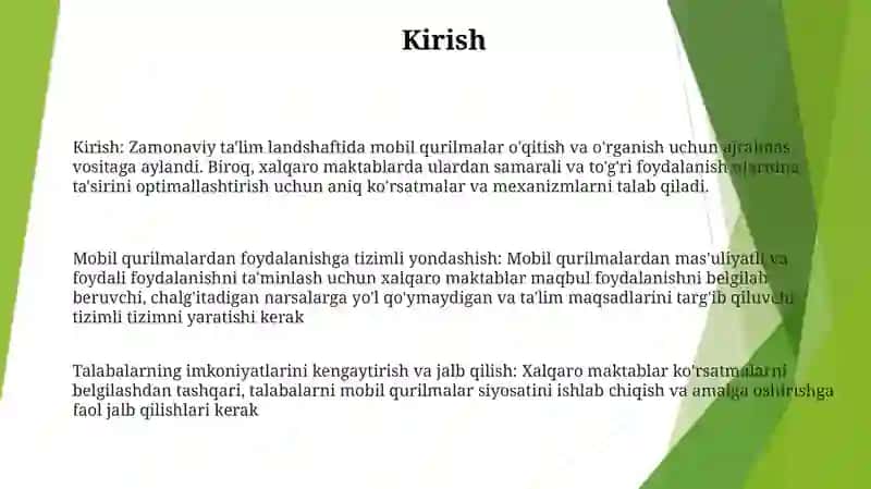 Xalqaro Maktablarda Uyali Aloqa Vositalaridantartibli Va Samarali Foydalanish Mexanizmini Makomillashtirish 2