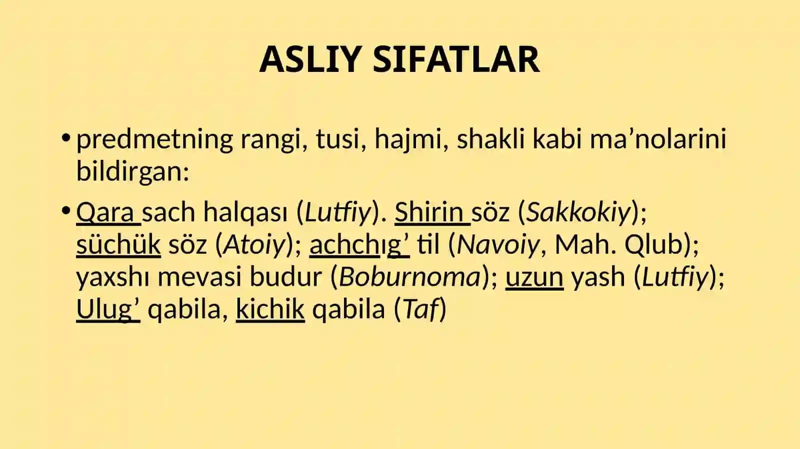 SIFATva SONSO‘ZTURKUMLARI 2