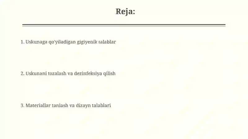 Sinf jihozlariga qo'yilgan gigiyenik talablar 2
