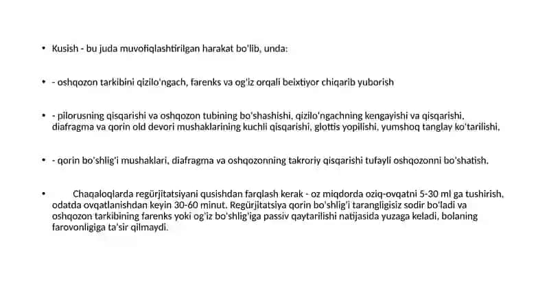 "Chaqloqlarda qusish sindromi" 2