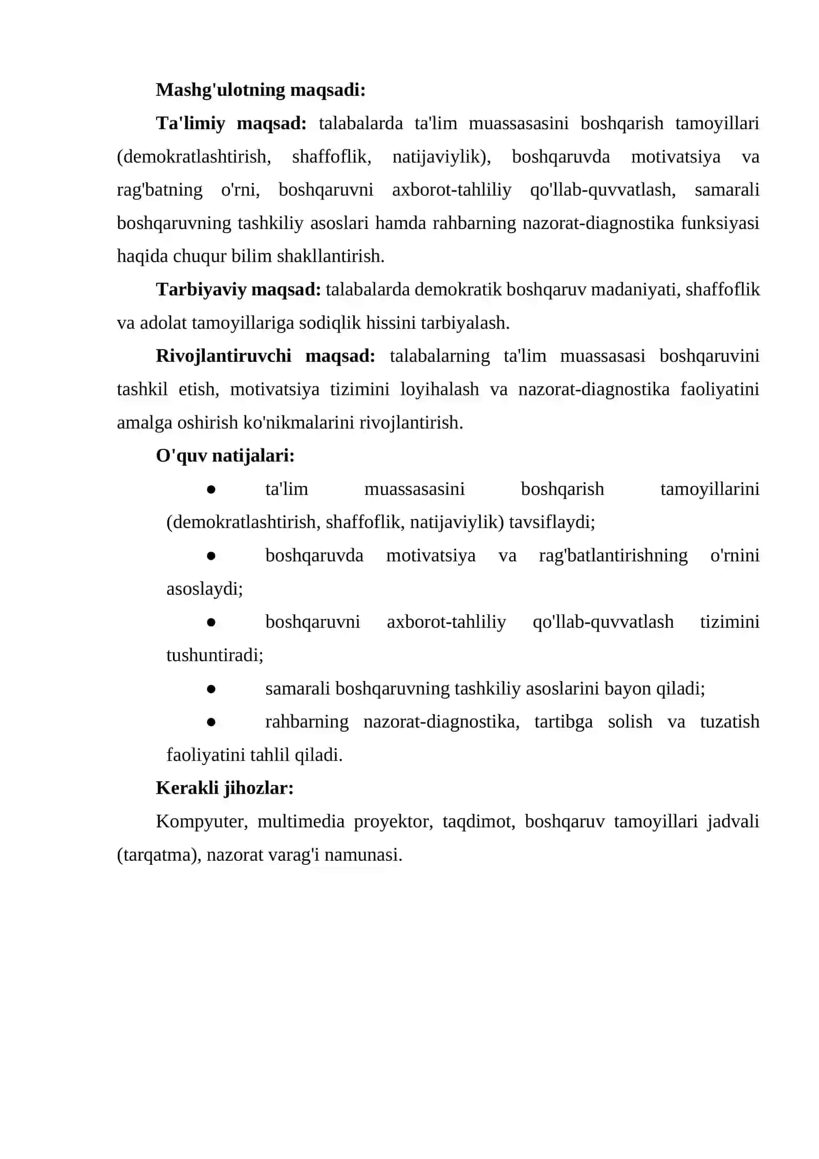 TA'LIM MUASSASASINI BOSHQARISHNING UMUMIY ASOSLARI 2