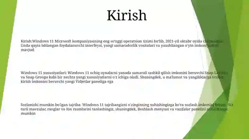 Windows 11 Tizimli Dasturi 2