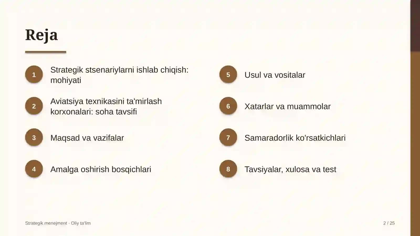 Aviatsiya texnikasini ta'mirlash korxonalarida strategik stsenariylarni ishlab chiqish 2