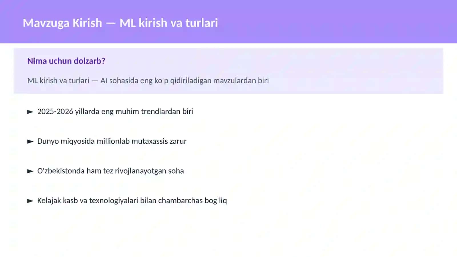 AI | MACHINE LEARNING ASOSLARI 2