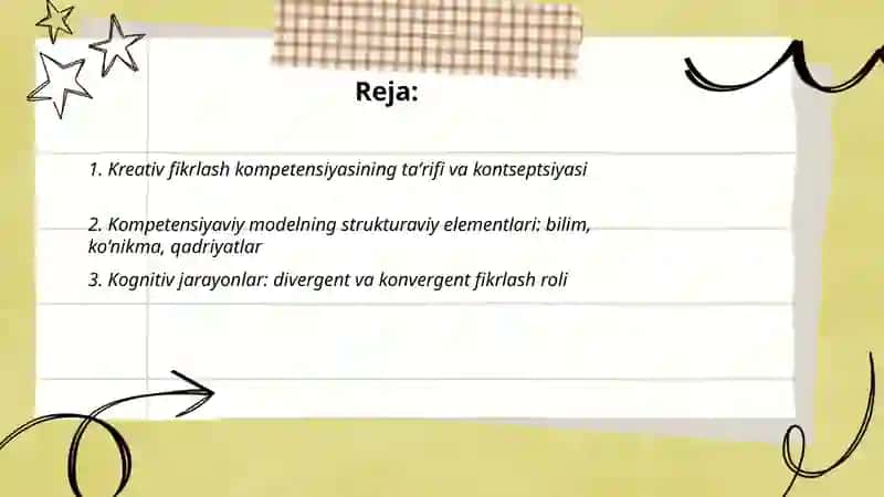 Kreativ fikrlashning kompetensiyaviy modeli 2