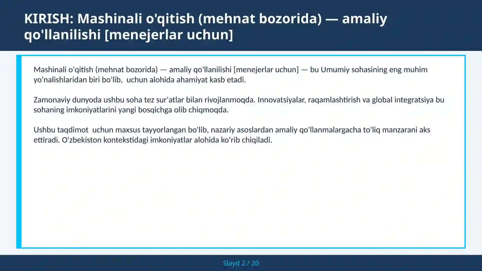 Mashinali o'qitish (mehnat bozorida) — amaliy qo'llanilishi [menejerlar uchun] 2