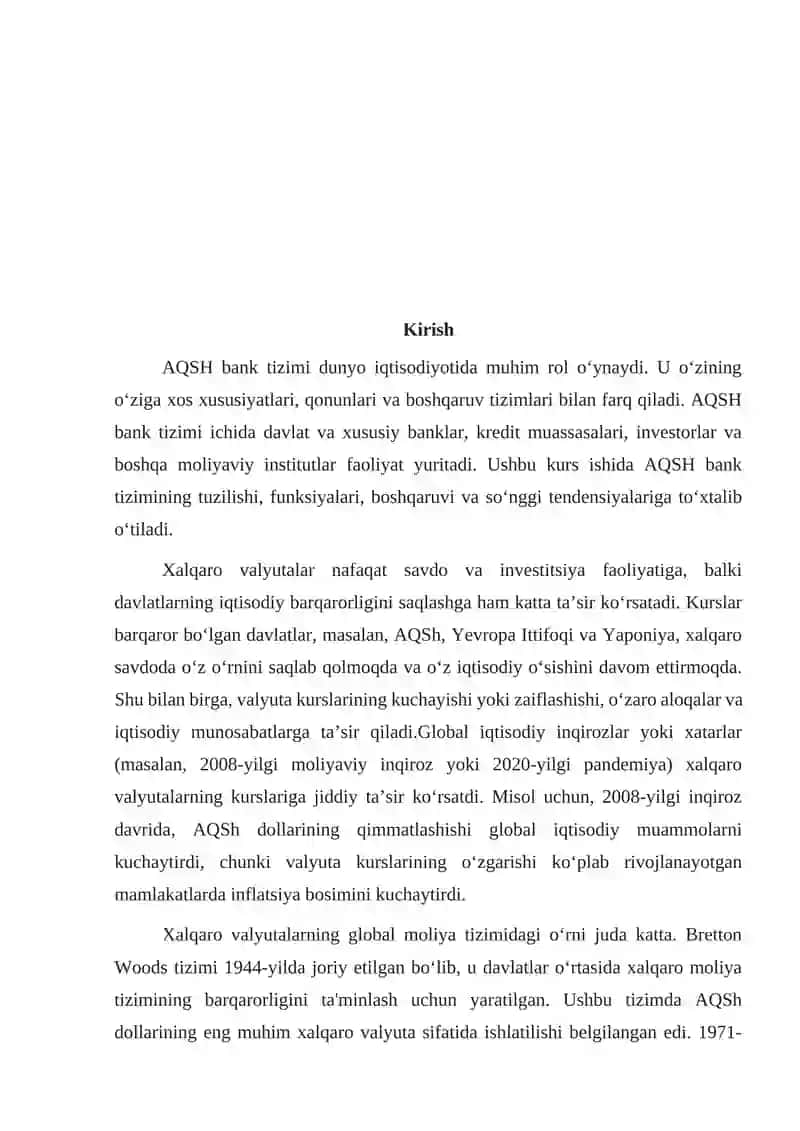 Qo’shma Shtatlarning pul-kredit siyosati 2