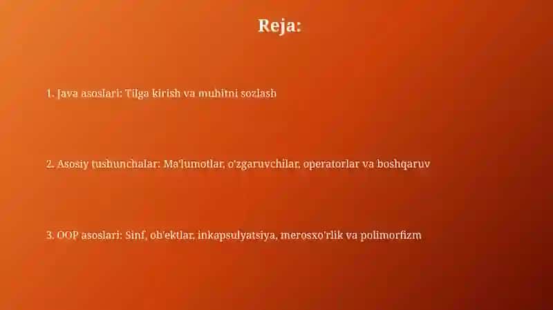 Java asoslari 2