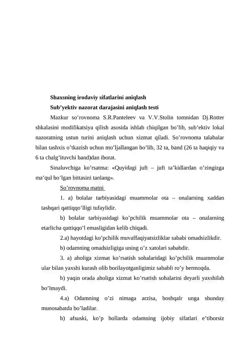 SHAXSNING IRODAVIY SIFATLARINI ANIQLASH 2