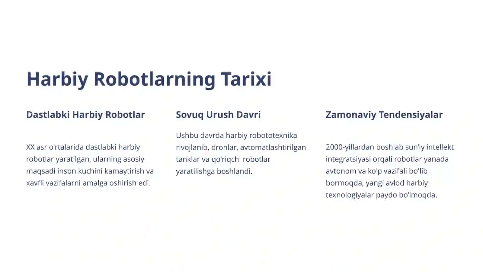 Harbiyrobotlarning turlari va vazifalari 2