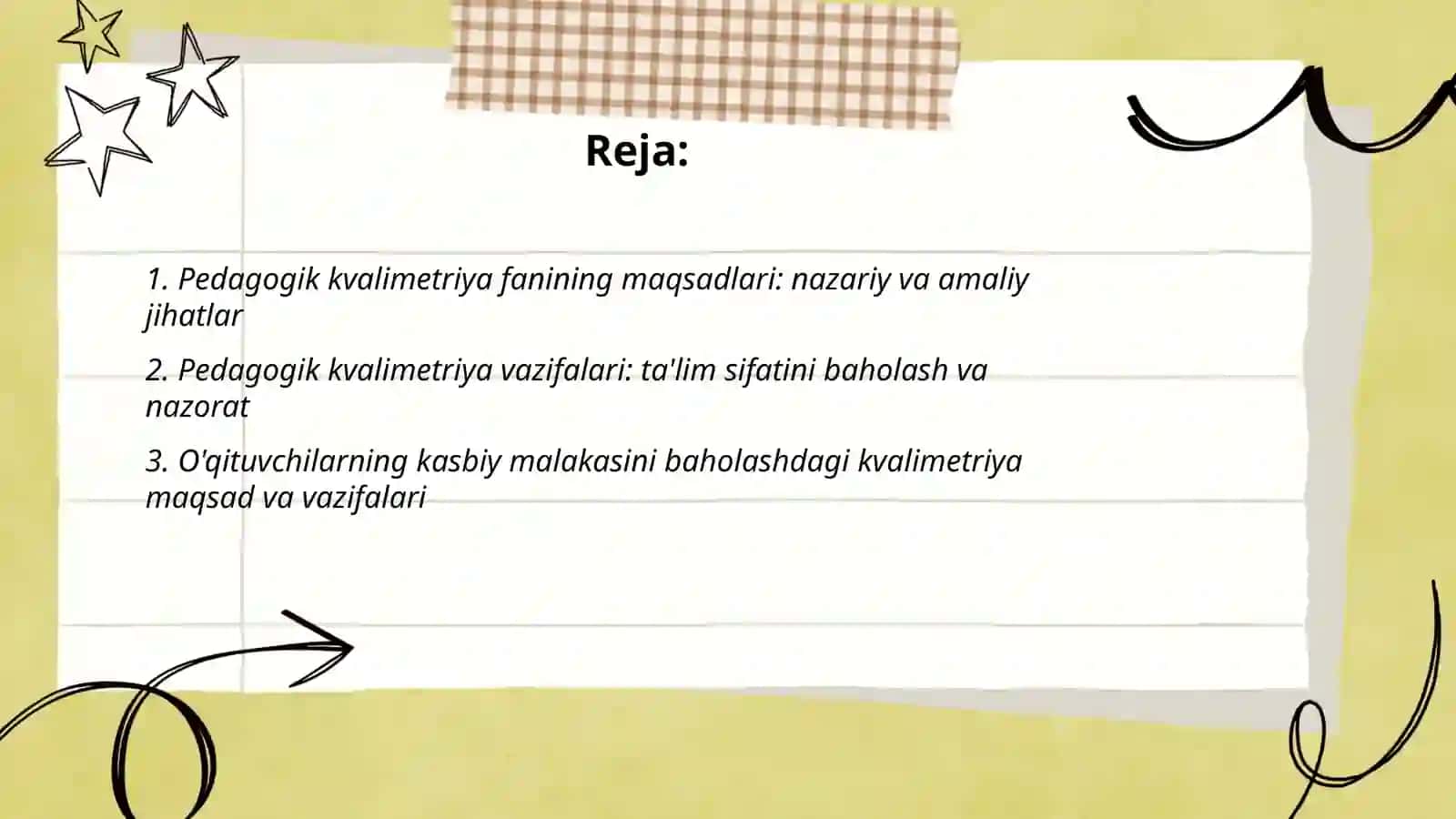 Pedagogik kvalimetriya fanining maqsad va vazifalari 2