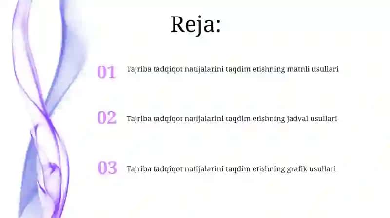 Tajriba tadqiqot natijalarini taqdim etishning grafik usullari 2