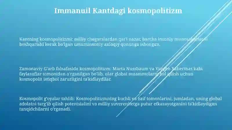 Zamonaviy GʻArb Falsafasida Kosmopolitizm GʻOyalari Tahlili 2