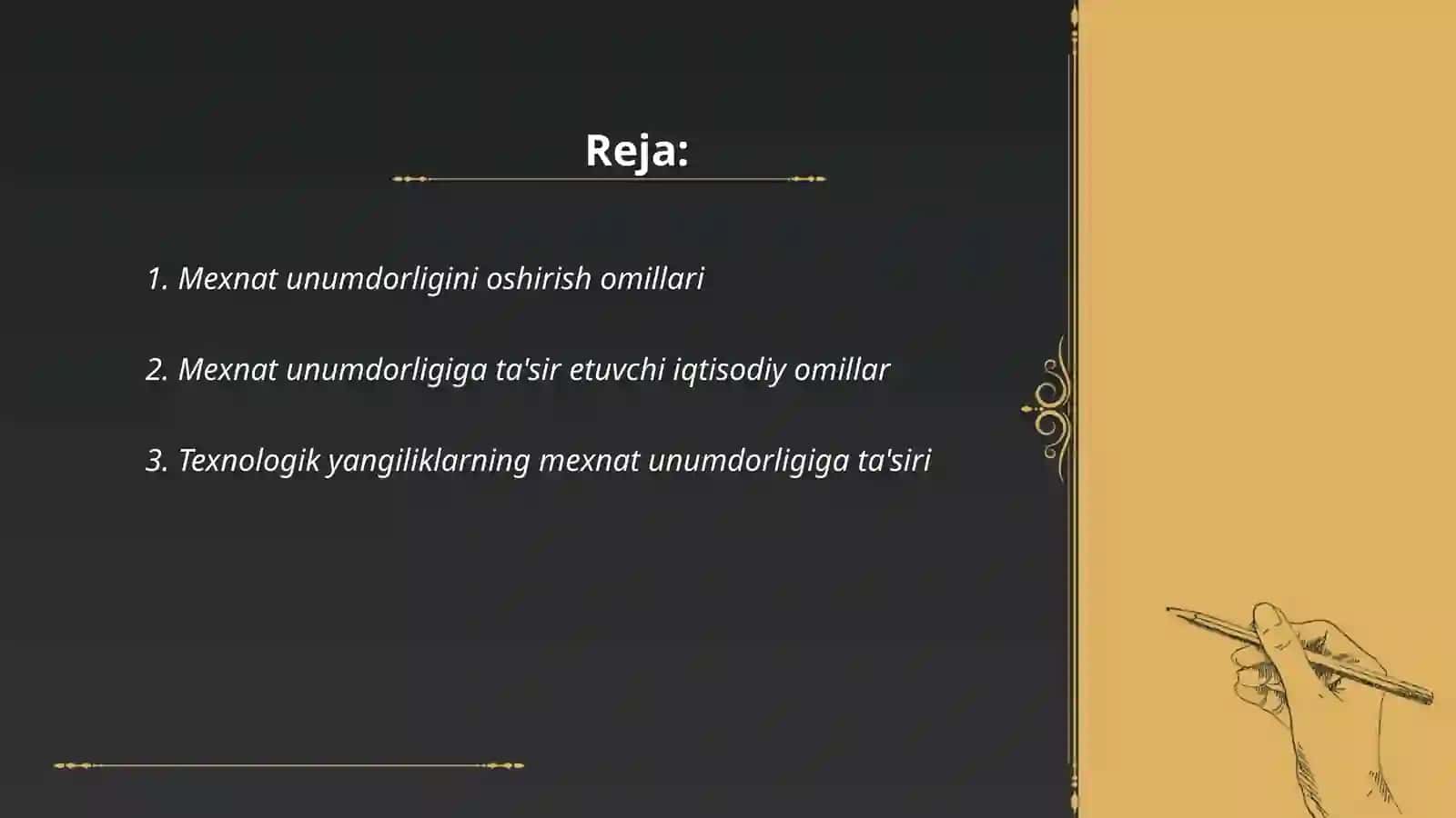 Mexnat unumdorligi dinamikasini tahlili 2