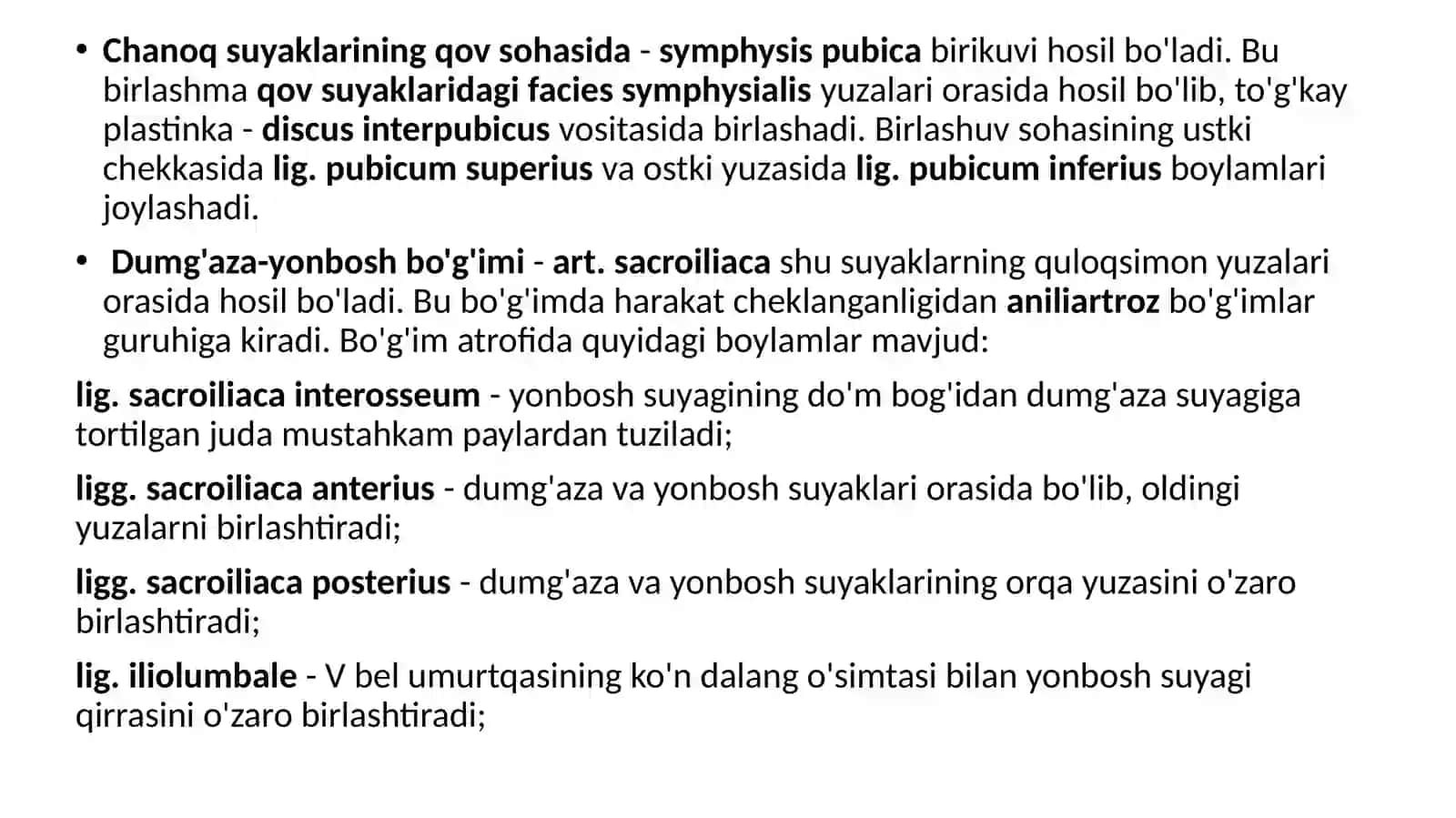 Chanoq sohasidagi suyaklarning o’zaro birlashuvi. Chanoq. Chanoq-son bo’gini. Oyoq soxasidagi suyaklarining birlashuvi. Kalla suyaklarining birlashuvi. Chakka-pastki jag’ bo’gimi. Suyak va bo’g’imlarning rentgen anatomiyasi 2