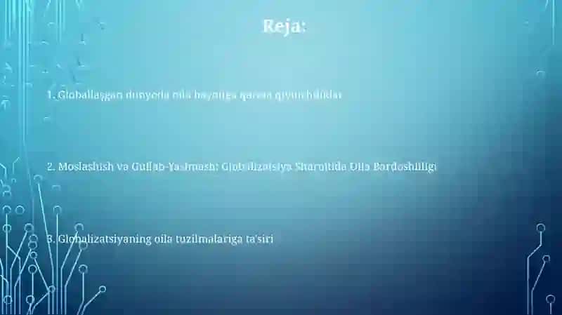 Globallashuv jarayonida oila instituti Fozilov🗽 2