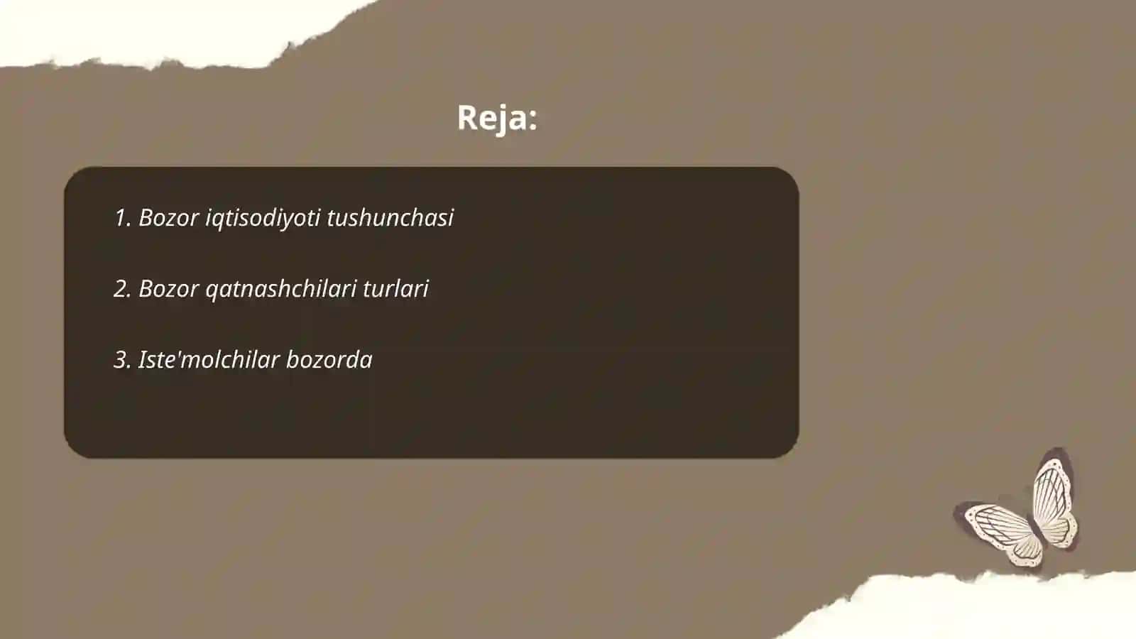 Bozor iqtisodiyoti: Bozor qatnashchilari. Daromadlari va xarajatlari 2