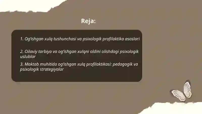 Ogishgan xulq profilaktikasining psixologik uslublari 2