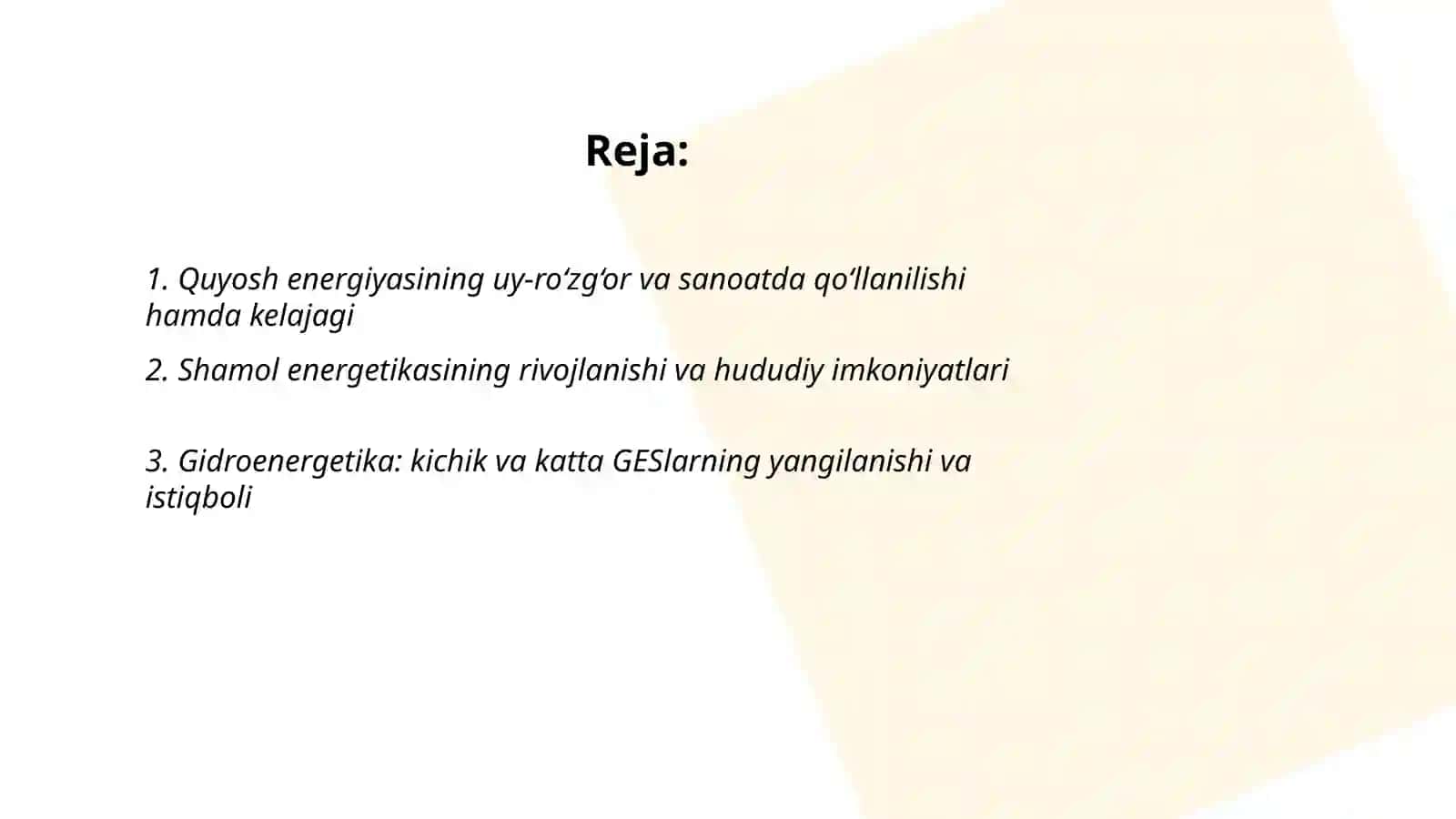 Qayta tiklanuvchi energiya manbalarining qo'llanilishi va kelajagi 2