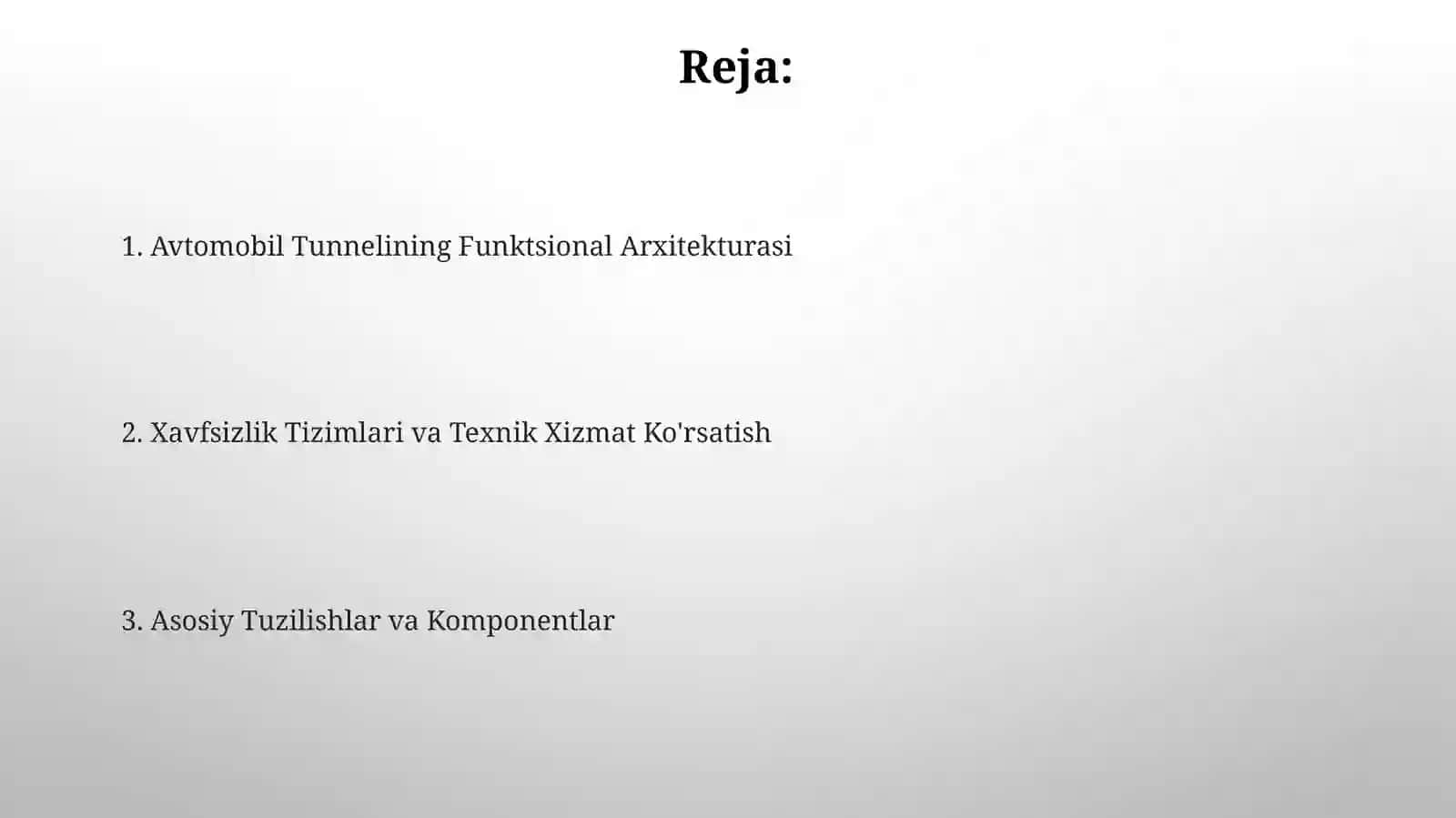 Avtomobil Tunnelining Funktsional Arxitekturasi 2