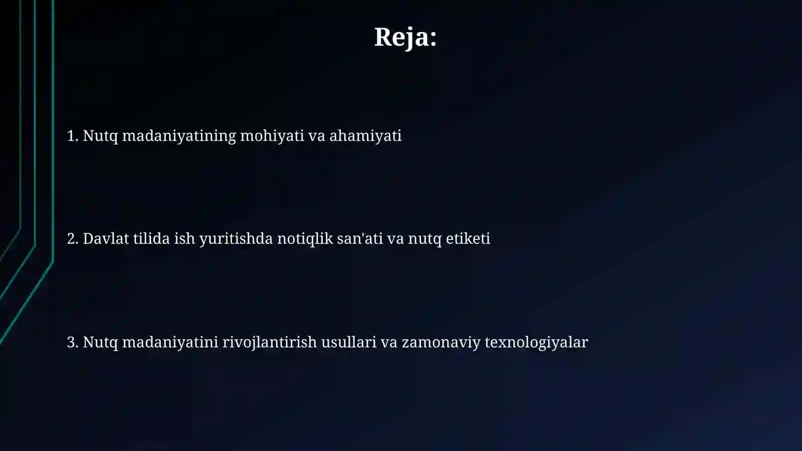 O'qituvchi nutq madaniyatida davlat tilida ish yuritish fanidan tayyorlagan taqdimoti 2