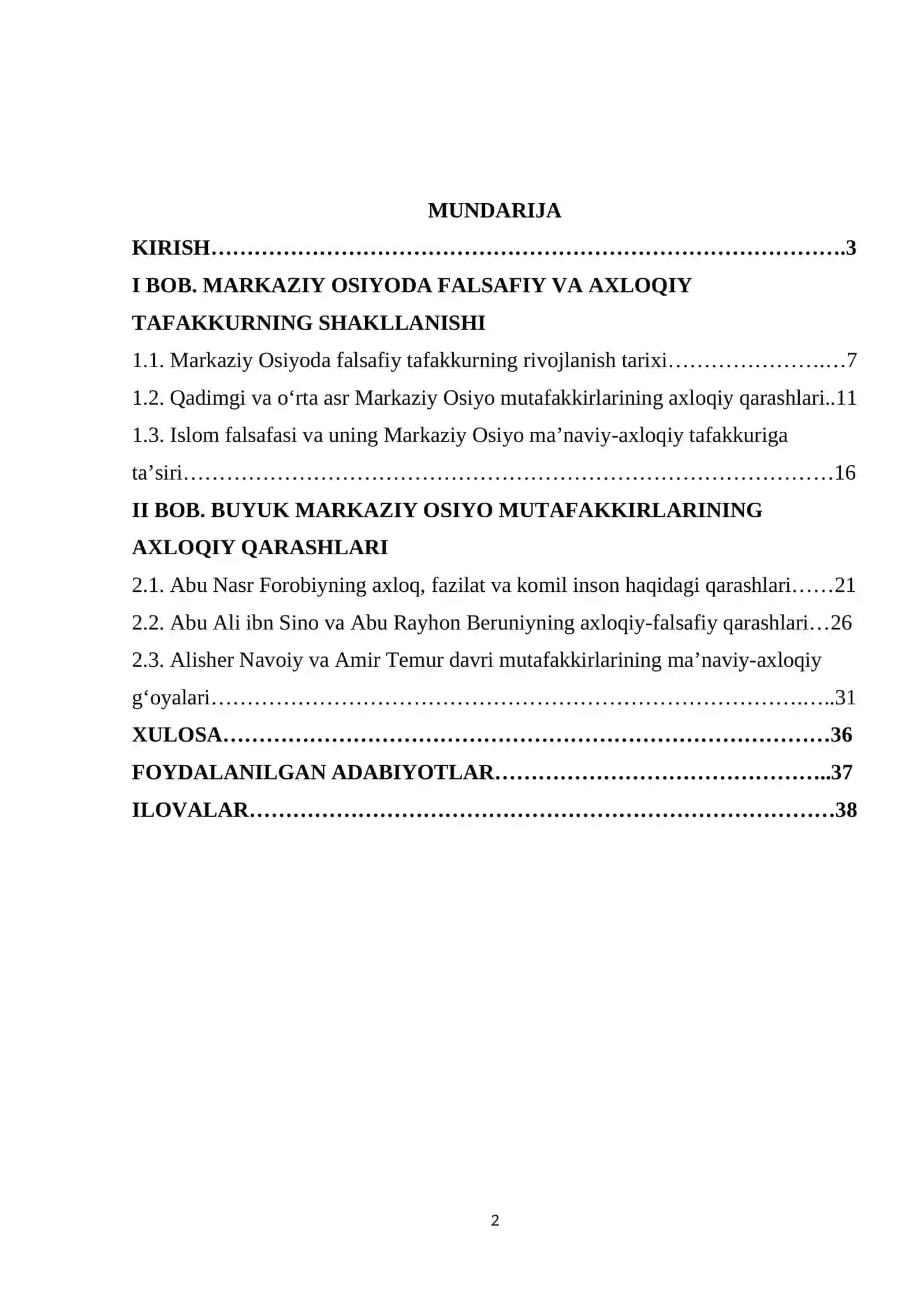 Markaziy Osiyoda yashab ijod etgan buyuk faylasuf, mutafakkirlarning axloqiy qarashlari. 2