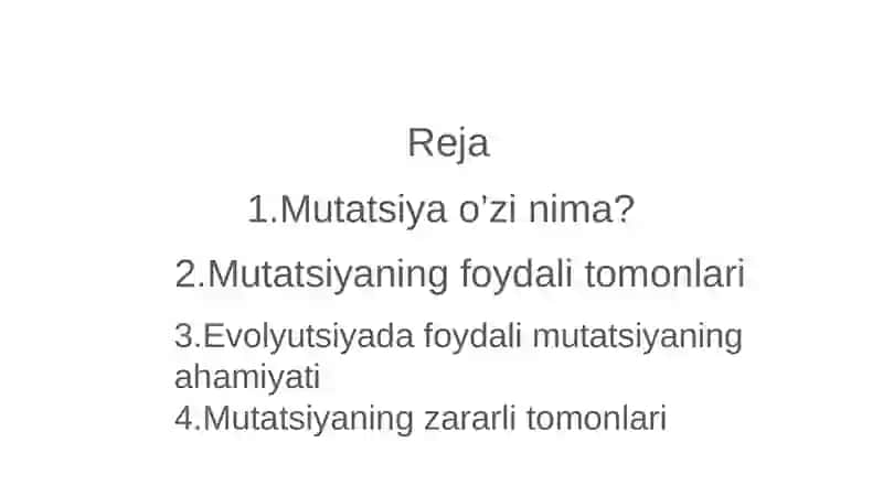 Mutatsiya Zararlimi? 2