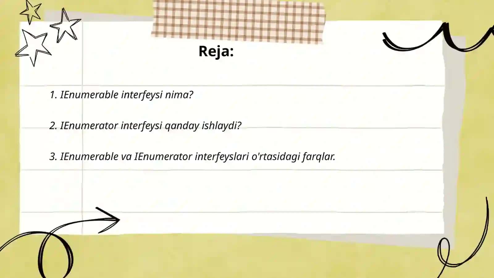 IEnumerable va IEnumerator interfeyslari 2
