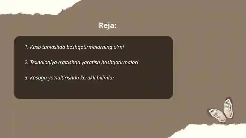 Texnologiya o'qitish metodikasi 2