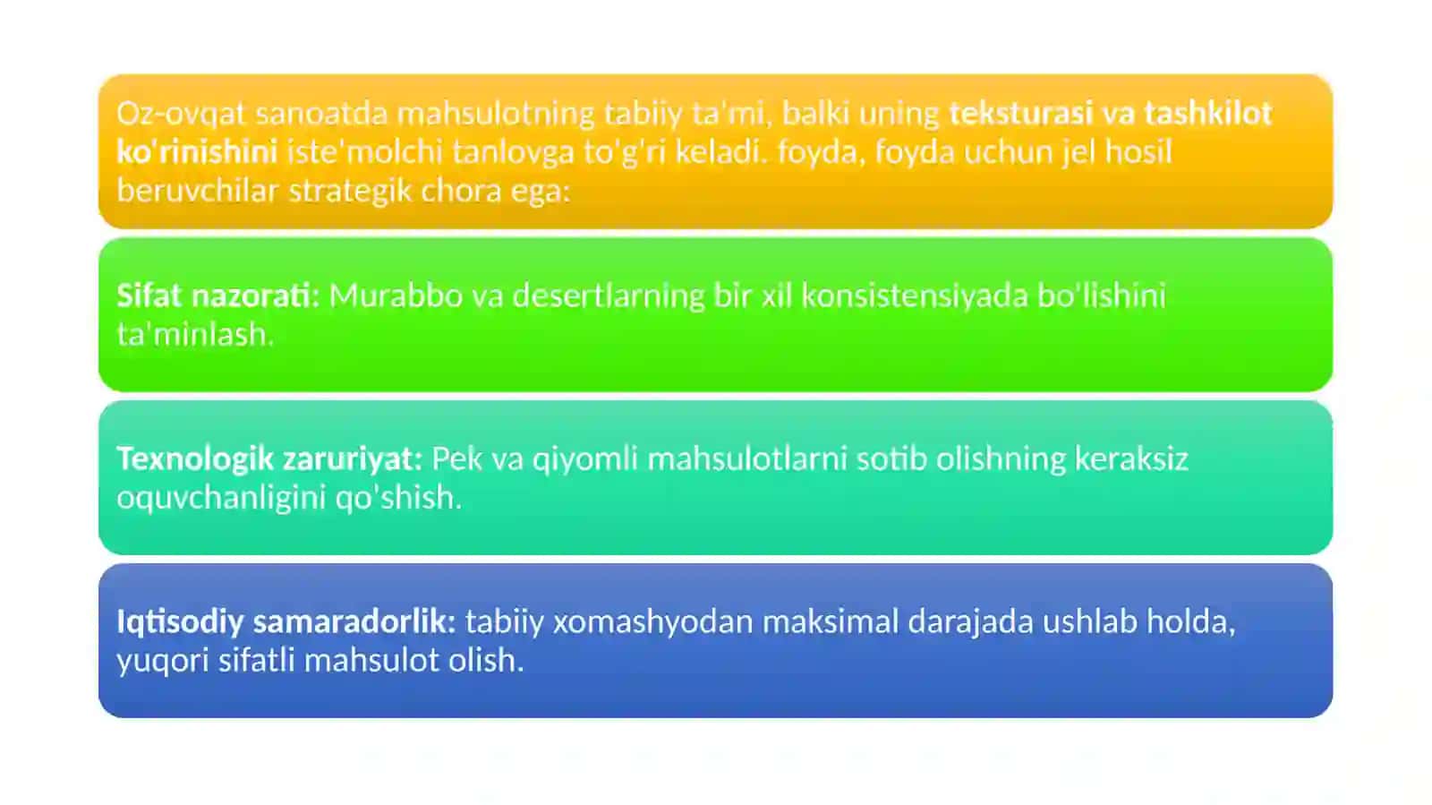 Pekmez, murabbo va desert mahsulotlari daj jel hosil qiluvchilar 2