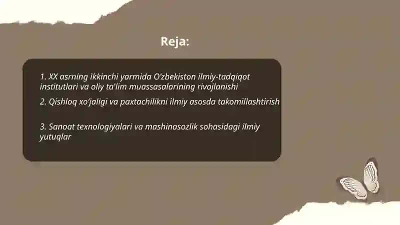XX asrning ikkinchi yarmida ilm-fan va madaniyat rivojlanishi 2