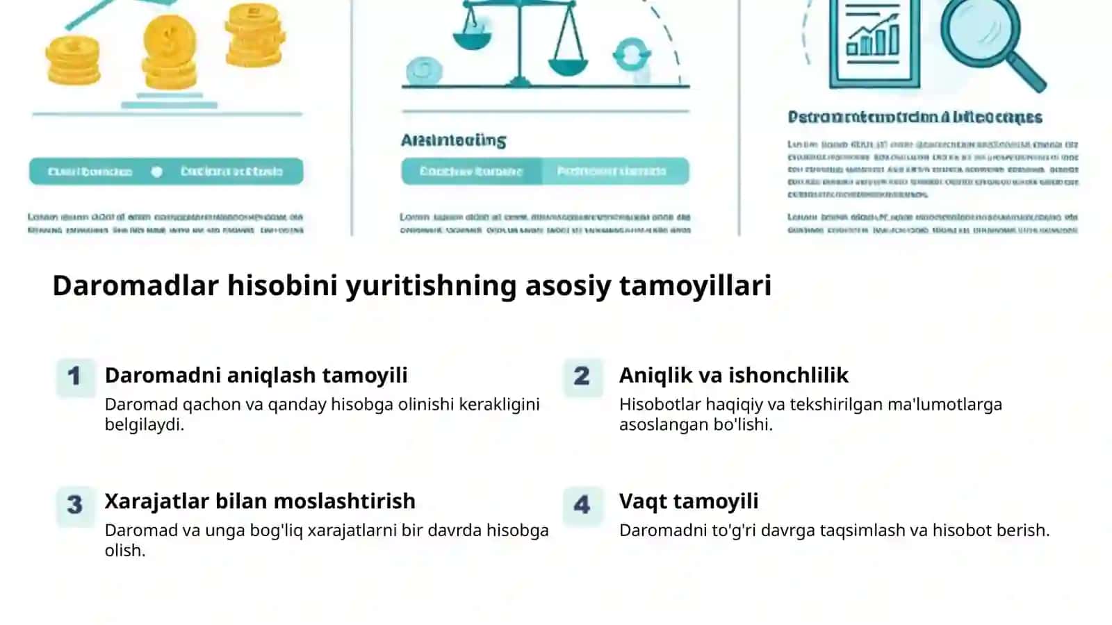 Daromadlar hisobi: Qarorlar asosi 2