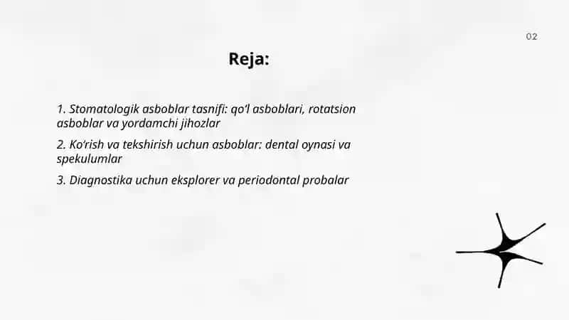 Stomatologik asboblar tasnifi 2