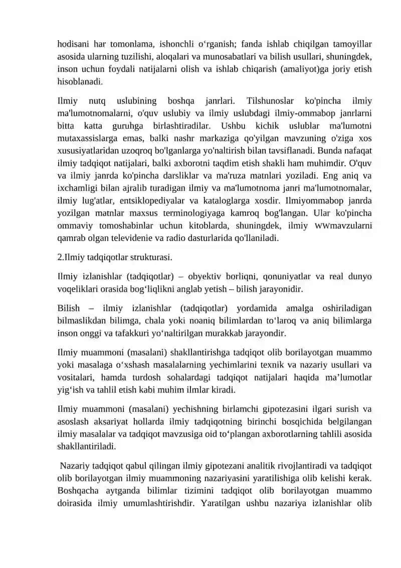 ILMIY TADQIQOTNI TASHKIL ETISH VA OLIB BORISH ASOSLARI 2