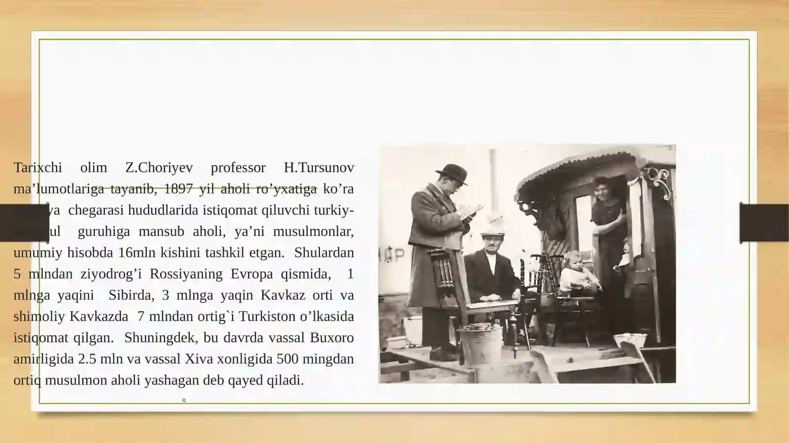 1897 YIL TURKISTONDA ROSSIYA TOMONIDAN AHOLINI RO’YXATGA OLISH 2